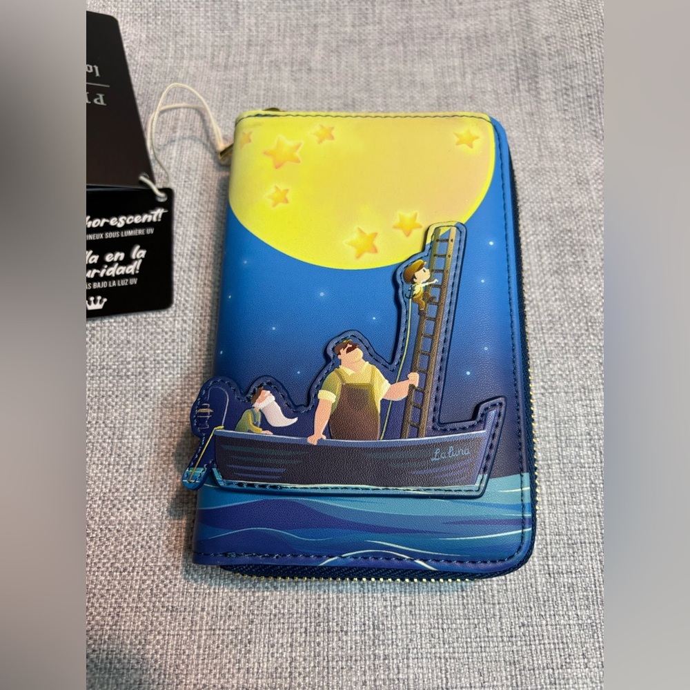Loungefly Pixar Shorts La Luna Moon Zip Around Wallet Glow in the Dark